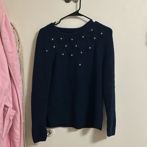 L Draper James pearl flower sweater